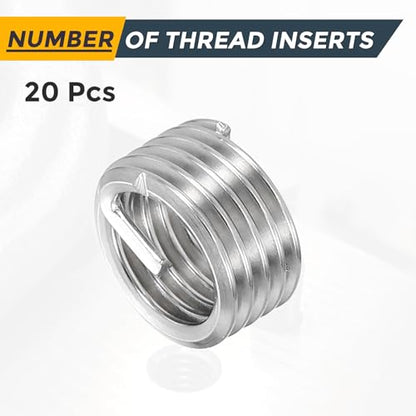 HARFINGTON 20pcs Wire Thread Repair Inserts M10 x 1.5 x 1D (10mm) Metric 304H Stainless Steel Helical Coiled Wire Screw Threaded Sleeve Sheath for Automotive Repairs - size: M10 x 1.5 x 1D