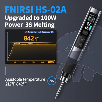Bundle with HS02 100W Corded Soldering Iron Kit & Heat Set Insert Tool, F245 Soldering Tips
