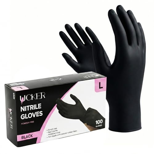 6 Mil Black Nitrile Gloves, Heavy Duty, Powder & Latex Free, Textured Grip, Industrial Use, 100 Count
