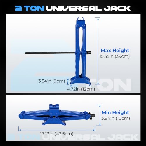 Scissor Car Jack, 2 Ton (4409 Lbs) Portable Tire Changing Kit | Portable Small Car Jack Kit, Premium Universal Scissor Jack for Car Sedan SUV MPV with Labor-Saving Ratchet Wrench Lug Wrench