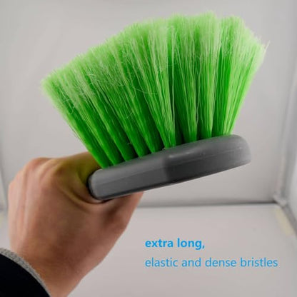 Wheel and Tire Brush Kit for Car Cleaning, Upgraded Bristles, Efficient | scratch-free | soft, dense wheel bristles and stiff efficient tire bristles | won't bend, splay, or lose shape