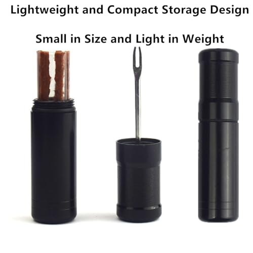 Tubeless Bike Tire Repair Kits for Road Bicycle and Mountain Bike MTB Tires | 1 Repair Tool and 7 Bacon Strips | Includes Storage Canister Plugger Tool with Plugs