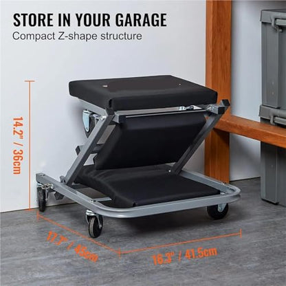 Under Car Roller Creeper Mechanic Creeper, 36" Z Seat, Low Profile with 6 pcs Wheels in Garage/Shop for Fathers Day