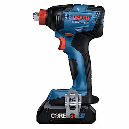 BOSCH GDX18V-1860CB15 18V Connected-Ready Two-In-One 1/4 In. and 1/2 In. Bit/Socket Impact Driver/Wrench Kit with (1) CORE18V 4 Ah Advanced Power Battery - style: w/ 18V 4 Ah Battery