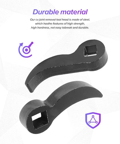 2PCS Axle Removal Tool,Car Accessories Pry Bar Wrench Adaptor Head,Half Shaft Removal Tool Openend Wrench,Automotive Tools,Used to Combined with 1/2" & 3/8" Ratchet Wrenches,Breaker Bars,etc.