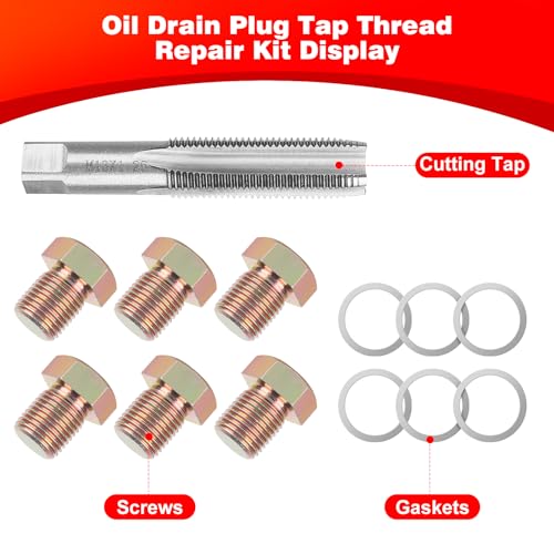 Oil Drain Plug Tap Thread Repair M13x1.25MM Oil Pan Screws Rethread | Oil Drain Plug Thread Repair Tool Kit Oil Pan Screws Rethread Tool - size: M13 X 1.25MM