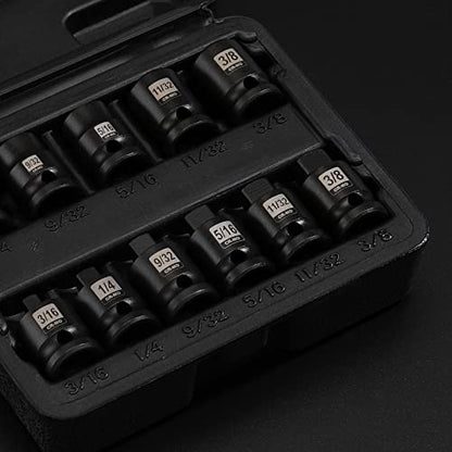Mayouko 11PCS 3/8" Drive SAE Pipe Plug Socket Set, Tapered Male Square Drive, Chamfered Female Square Drive, CR-MO