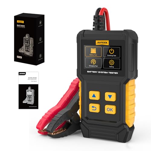 AUTOOL Car Battery Tester 12V 24V Battery Load Tester 30-2000 CCA Automotive Battery Tester, Cranking Charging System Analyzer, Color Screen Data Review Reverse Polarity Protection