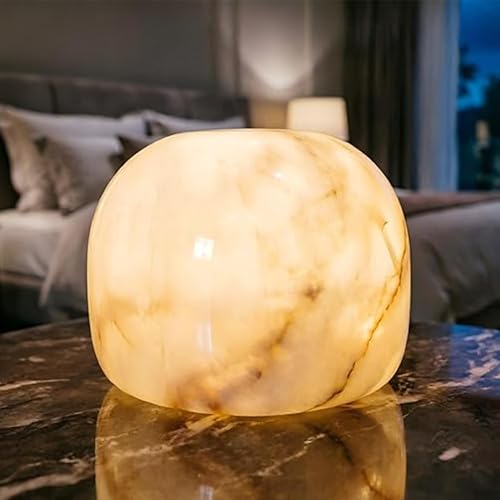 Marmor Marble Lamp Table Lamp Unique Stone Touch Lamp Pat Lamp Type-C 3 Way Bedside Lamp Ambient Light Bedroom Stands Night Light Decorative LED Warm Portable Lamp Rechargeable (Mid Century Modern) - style: Bread Jade