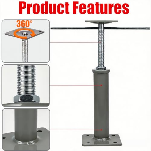 2 Pack Adjustable Screw House Jacks, 11.8"-16" Range, 11000 lbs Max Load, Floor Post Jack for House Leveling - size: 2 Pack
