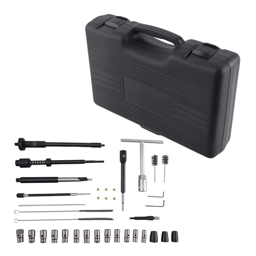 maXpeedingrods 35Pcs Diesel Injector Seat Cleaning Reamer Kit, Universal Diesel Injector Seat Cutter & Puller Tool, Complete Diesel Injector Service Kit for Common Rail Injector Seat Repair & Removal
