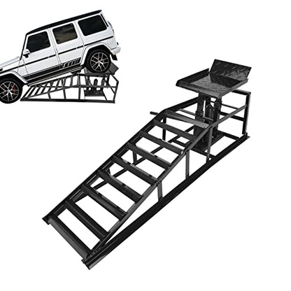 1 Pack Automotive Car Service Ramp 5T 10000lbs Low Profile Car Lift Service Ramp Truck Trailer Garage 5 Tons, Hydraulic Vehicle Ramp - color: Black, size: 1 Pack