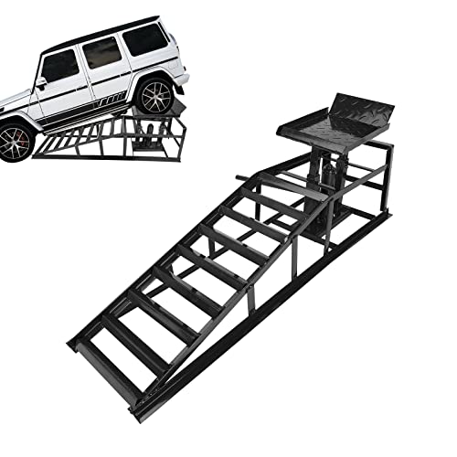 1 Pack Automotive Car Service Ramp 5T 10000lbs Low Profile Car Lift Service Ramp Truck Trailer Garage 5 Tons, Hydraulic Vehicle Ramp - color: Black, size: 1 Pack
