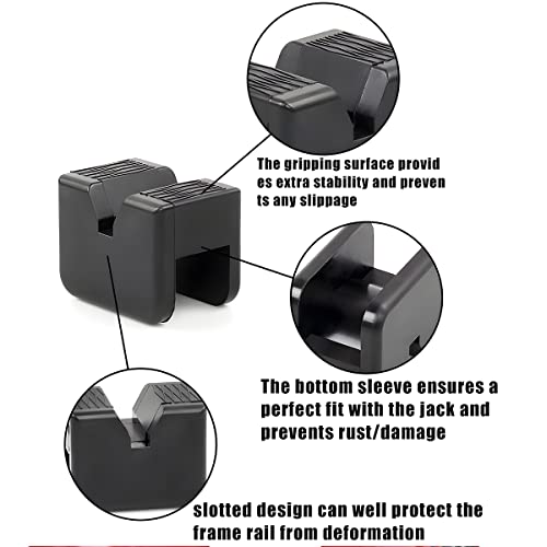 BELOMI Jack Stand Pads, 4 Pcs 3 Ton Jack Pad Adapter, Universal Rubber Slotted Frame Rail Pinch Welds Protector Pad for Jack Stand Support Lift, Car Accessories for Sedan, SUV and More - size: 4 Pcs