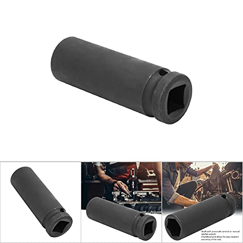 Impact Socket, 1/2 Inch Drive 17/18/19mm Metric Deep Impact Socket 6 Point Pneumatic Air Socket for Automotive Repair Professional Mechanics CrMo Steel