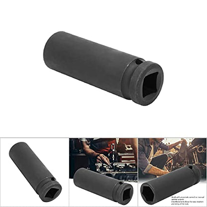 Impact Socket, 1/2 Inch Drive 17/18/19mm Metric Deep Impact Socket 6 Point Pneumatic Air Socket for Automotive Repair Professional Mechanics CrMo Steel