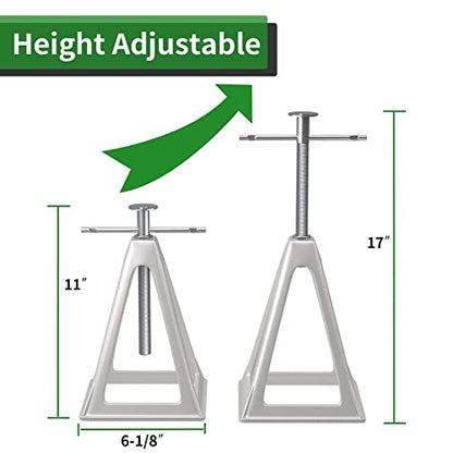 RVGUARD RV Stack Jacks 2 Pack, Aluminum Stabilizer Jacks for RV Trailer Camper, Single Support Up to 6000 Lbs, Adjustable from 11" to 17" - size: 2 Pack