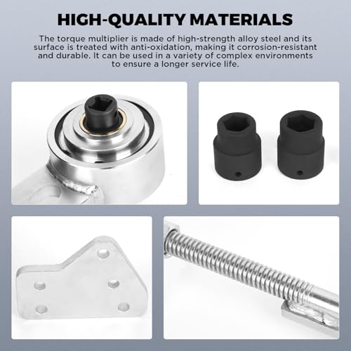 Engine Crankshaft Belt Pulley Removal Tool Compatible for Ford 1.0 & 2.0 Ecoboost/Duratec Torque Multiplier Tool with 21mm and 24mm Socket Crankshaft Pulley Tool 1:5 Labor Saving,1/2" Drive 1500Nm