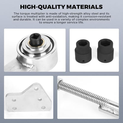 Engine Crankshaft Belt Pulley Removal Tool Compatible for Ford 1.0 & 2.0 Ecoboost/Duratec Torque Multiplier Tool with 21mm and 24mm Socket Crankshaft Pulley Tool 1:5 Labor Saving,1/2" Drive 1500Nm