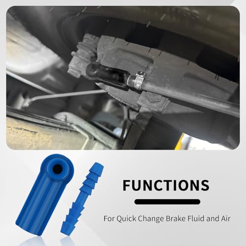 5PCS Brake Bleeder Kit Connector,Brake Fluid Bleeder Kit Bleeding Adapter Joint for Quick Brake Fluid/Air Changes,Brake Bleeder Hose Connector Fit Brake Bleeder Bottle,Vacuum Brake Bleeder (Blue) - color: Blue