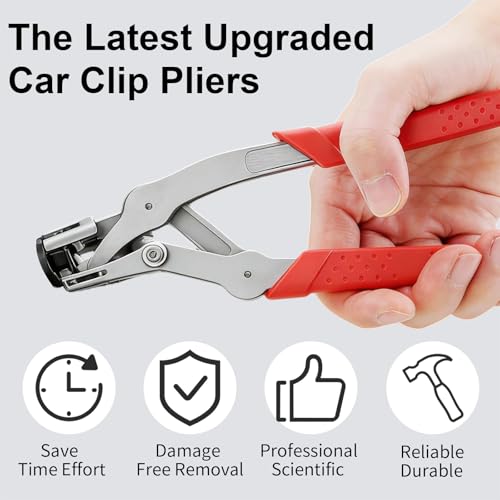 Car Clip Pliers, Snap Removal Pliers, Panel Clip Removal Plier, 2026 Upgraded Heavy-Duty Professional Plastic Fastener Removal Tool, Spring-Loaded Fastener Rivet Remover for Vehicle Maintenance