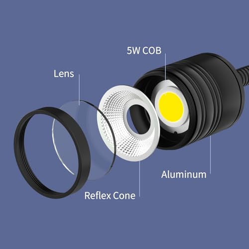 Led Magnetic Work Light 400mm Flexible Gooseneck lamp 500 Lumens 120 Volt for Sewing Machine Lathe Milling Drill Press Industrial Lighting