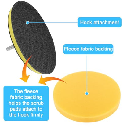 16 Pieces Buffing Pads 6 Inch Car Polishing Pad Kit Foam Polish Pads Wax Buffer Polisher Attachment for Drill