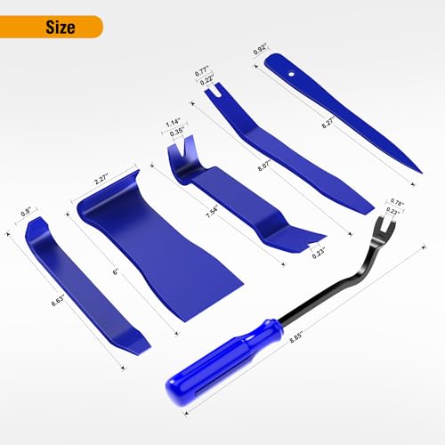 GOOACC 6PCS Auto Trim Removal Tool Kit No-Scratch Tool Kit for Car Audio Dash Window Molding Fastener Remover Tool Kit-Blue - color: Blue, size: 6PCS Trim Removal Tool
