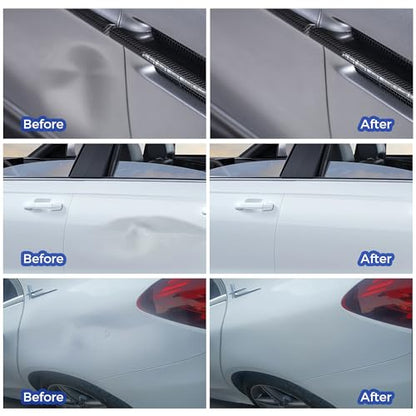 Paintless Dent Repair Tool,2 in 1 Slide Hammer dent Puller Car Repair Tool Kit with 20 pcs Suction Dent Puller, 2 Stainless Steel Grooves, 4 Puller Lines - style: 28PCS
