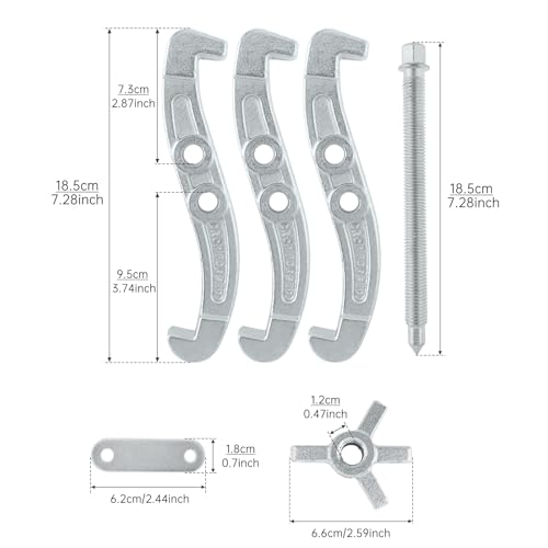 ChgImposs 6 Inch 3-Jaw Gear Puller, 2 Jaw 3 Jaw Puller for Pulley Gears Bearings and Flywheels, Heavy Duty Pulley Puller with Reversible Jaws, High Carbon Steel Removal Tool Bearing Puller Tool - size: 6 Inch