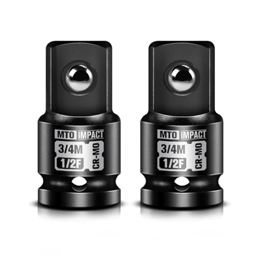 MTO 2 Pieces 1/2" Female to 3/4" Male Impact Socket Adapter, 1/2" Drive Impact Socket Adapter Set, Chrome Molybdenum Alloy Steel - size: 1/2" Female to 3/4" Male