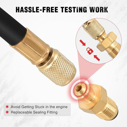 Nilight Fuel Pressure Gauge Tester Kit, 0-140PSI Fuel Injection Pump Pressure Gauge Kit Gasoline Pressure Diagnostic Tools - color: Preminum