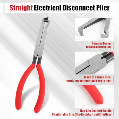 5PCS Automotive Electrical Disconnect Pliers Set, Connector Removal Tool | Straight & 60 Degree Disconnect Pliers, Fuel Line Petrol Clip and Connector Separator Tools