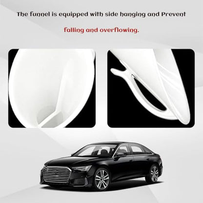 2PCS Capless Gas Tank Fuel Funnel for Automotive Use, No Spill Plastic Car Gas Filler Small Funnel for Ford Focus F150 Mercury Lincoln, 8U5A-17b068-EB 1782177 Portable Gas Can Spout Replacement