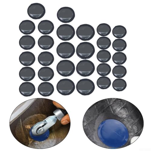 30pcs Tire Repair Kit with Roller - 3 Sizes Rubber Patches for Cars Trucks Motorcycles - Fix Punctures Seal Flats Tubeless Tool