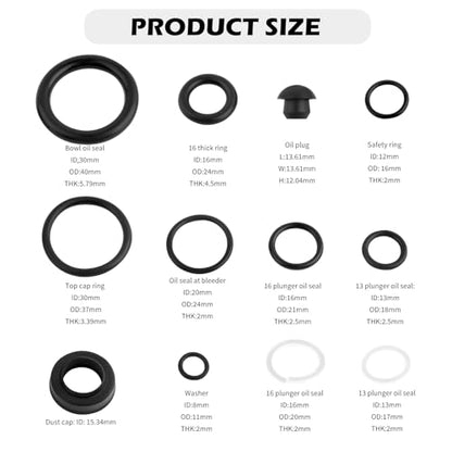 16PCS Floor Jack Repair Sealing Tool Kit,3 Ton Floor Jack O Ring Kit with Oil Filler Plug for Improved Sealing of Hydraulic Systems,Standard Car Accessories Floorr Jack Parts