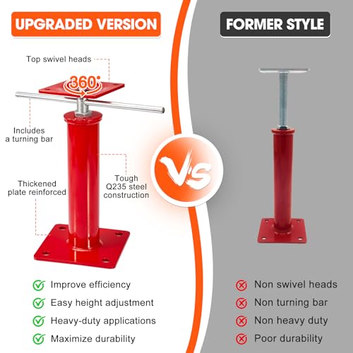 B4B BANG 4 BUCK House Jacks for Leveling Crawlspace, 11" - 16" Height Range, 11023 lbs Max Load Capacity, House Floor Jacks Post Pole for Leveling, 2 Pack - size: 11" - 16" (2 Pack)