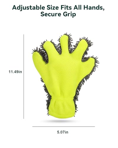 Car Wash Mitt, 2-Pack Microfiber Scratch Free Auto Detailing Supplies for Cleaning, Washing Dusting,Thickened 5-Finger Clean Gloves Design for Interior Exterior Cleaning Tight Spaces and Wheel | Supplies for Cleaning, Washing Dusting,Thickened 5-Finger Cl
