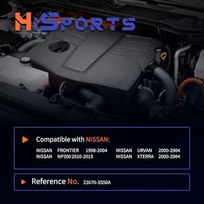HiSport Fuel Injection Pressure Regulator 22670-3S50A Replacement for Nissan NP300 Urvan Xterra Frontier 1998 1999 2000 2001 2002 2003 2004 - size: HSFPR3S50A