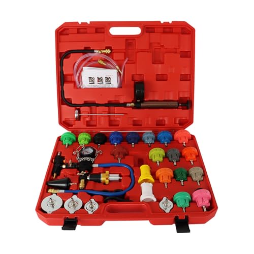 munirater 33PCS Radiator Pressure Tester Vacuum-Type Cooling Purge System Refill Kit with Gauge Adapter Cap
