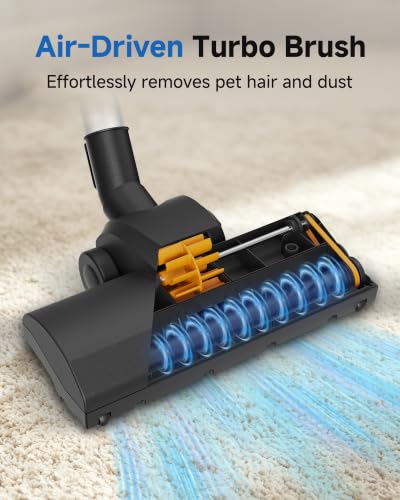 Turbo Brush Floor Attachment for Shop Vac Wet Dry Vacuum Cleaners, Universal Fit with 1-1/4" 1-3/8" 1-7/8" 2-1/2" Adapters, Black, 10.6 Inch Wide