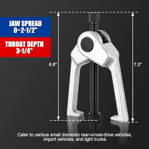 NYXOVA 5pcs Ball Joint Separator Pitman Arm Puller, Tie Rod End Tool Set for Front End Service, Splitter Removal Kit (Blue)