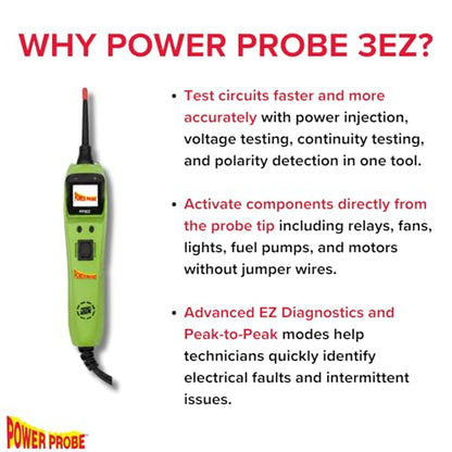 Power Probe 3EZ Circuit Tester with Diagnostic Mode (PP3EZGRNCS) - color: Green - Limited Edition