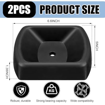 Threehoney 2 Pcs Jack Wheel Chock Rubber Caster Trailer Jack Caster Wheel Dock Heavy Duty 6 Inch Stabilizer Single Stopper Transport for Travel Trailer Cargo Camper Boat Roller Stopper