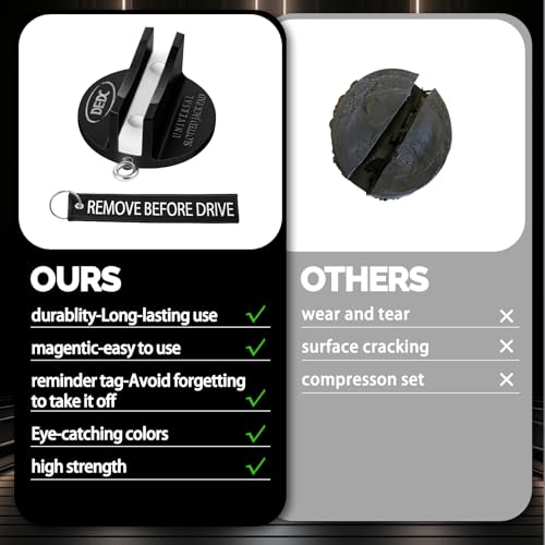 DEDC Universal Pinch Weld Jack Pad 2 Pcs Black, Magnetic Aluminum Jacking Puck Frame Rail Protecotr with 2 Reminder Streamers, Garage Accessories for Mechanics - color: Black 2 Pcs with 2 Reminder Streamers