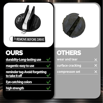 DEDC Universal Pinch Weld Jack Pad 2 Pcs Black, Magnetic Aluminum Jacking Puck Frame Rail Protecotr with 2 Reminder Streamers, Garage Accessories for Mechanics - color: Black 2 Pcs with 2 Reminder Streamers