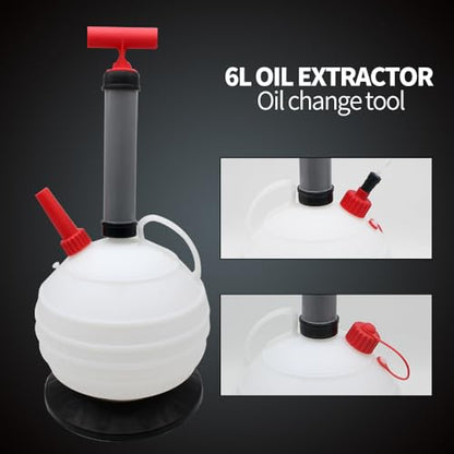 Oil Extractor for Boats Oil Change, Vacuum Oil Extractor 6L | Oil Extractor Machine,Fluid Extractor Pump,Suitable For Automotive,Jet Skis, Pressure Washers, Tractors