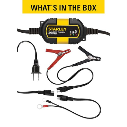 Stanley BM1S 1 Amp Battery Charger for Vehicles | Keeps 12V Batteries Charged Up - size: 1AMP