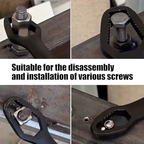 3Pcs Universal Self Adjusting Wrench Set Auto Tightening Double Head Spanner Anti Slip Metric SAE Fastener Tool for 6mm-25mm 1/4in-1in Nuts Bolts Garage Automotive Maintenance - color: Silver