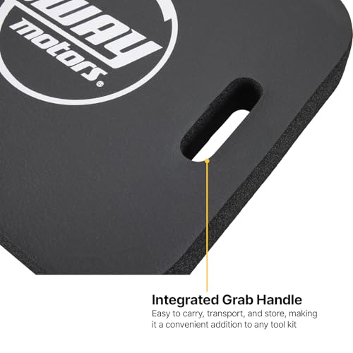 Speedway Motors Foam Work Mat Kneeling Pad for Automotive Repair, 20 x 15 x 2 Inch Thick Shop and Racing Pit Mat with Carry Handle, Comfortable Ground Protection for Garage or Track Use